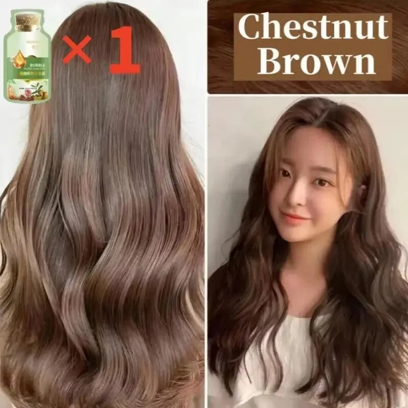 100ml 3 in 1 Herbal Hair Dye Shampoo for Gray Hair Coverage