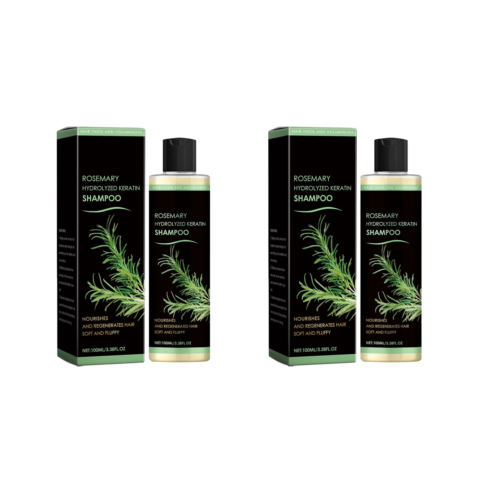 Rosemary Hydrolyzed Keratin Shampoo 100ml Scalp Soothing Volumizing