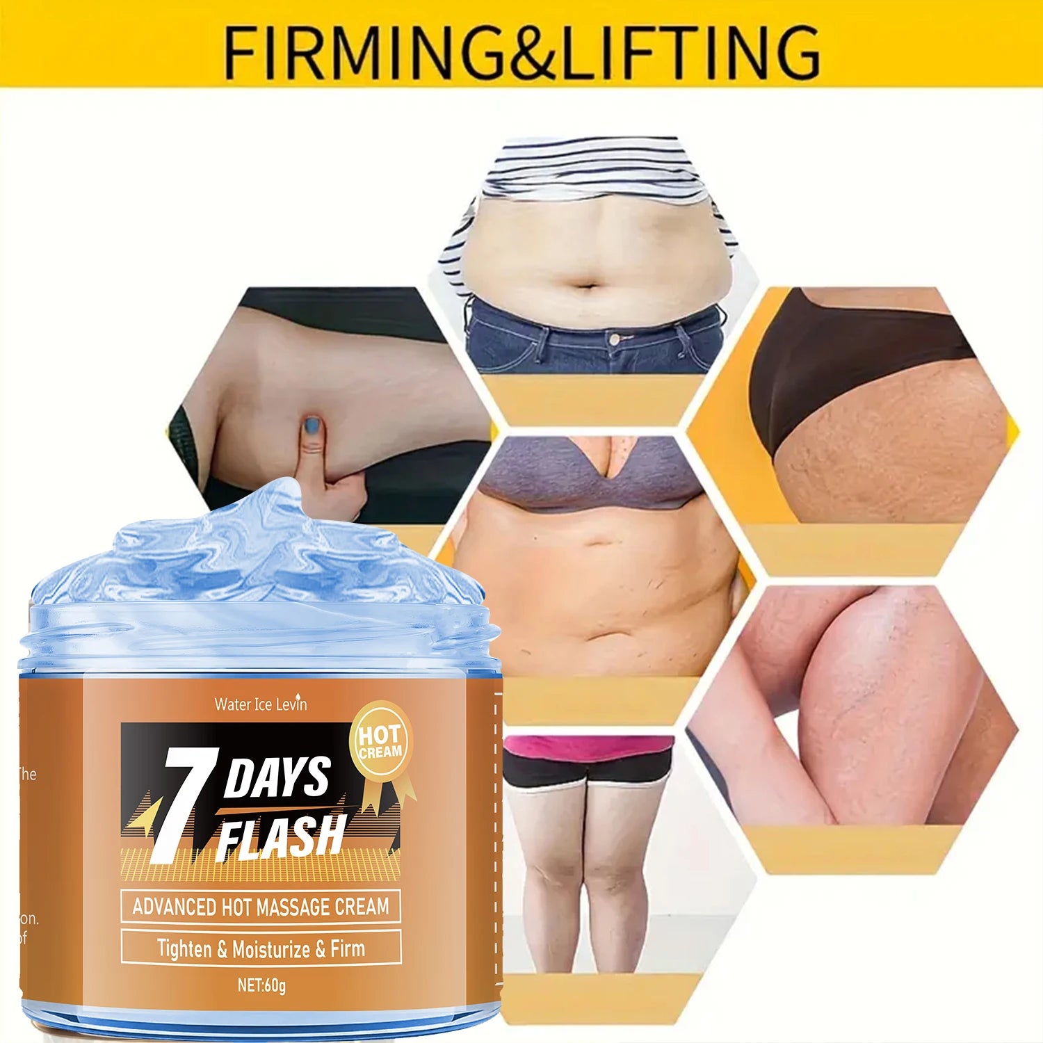 Water Ice Levin Hot Massage Cream Firming and Abdominal Tightening Gel - 5