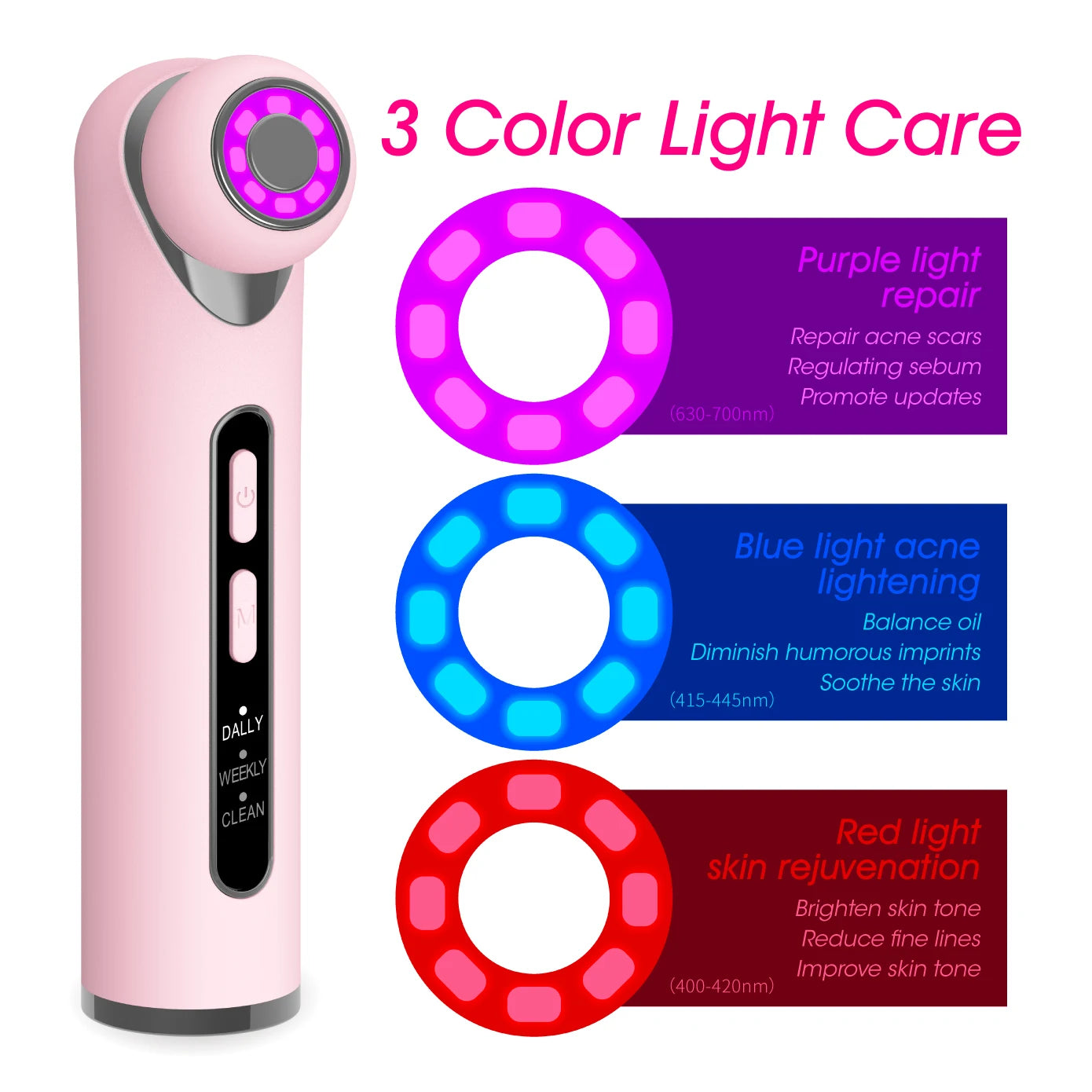 3-in-1 LED Photon Eye Facial Massager for Dark Circles and Puffiness - 3