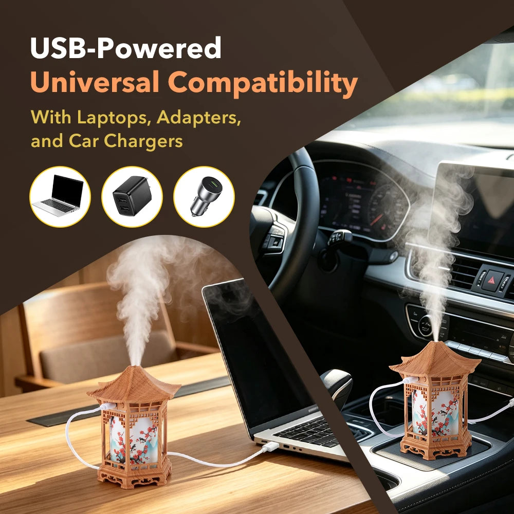 Oriental Pavilion Desktop Humidifier with Night Light