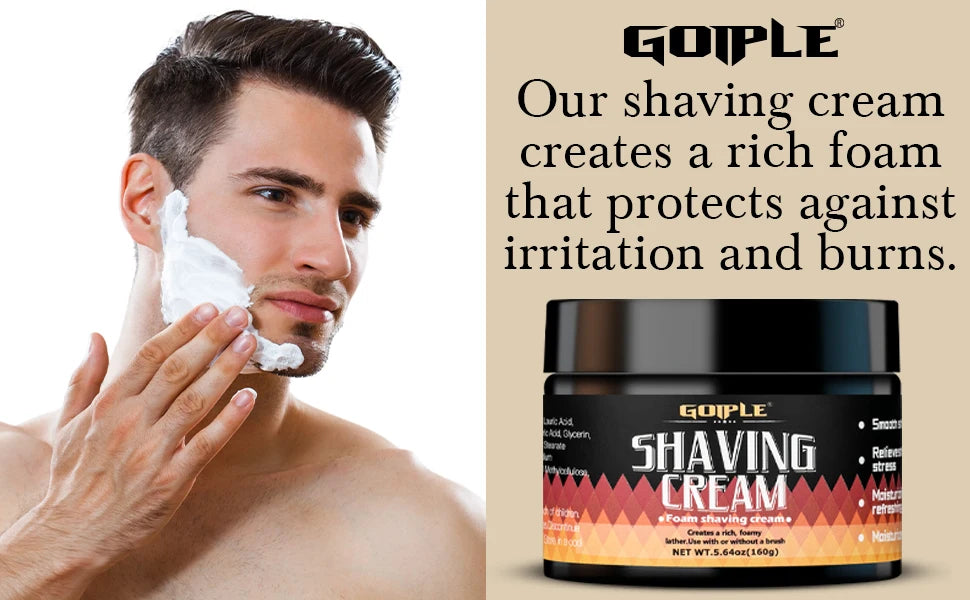 Goiple Men Beard Grooming Kit Shaving Cream and Beard Filler Pen Set
