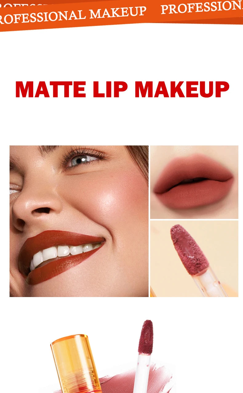 Matte Lip Gloss Waterproof Long Lasting Liquid Lipstick Berry Shades