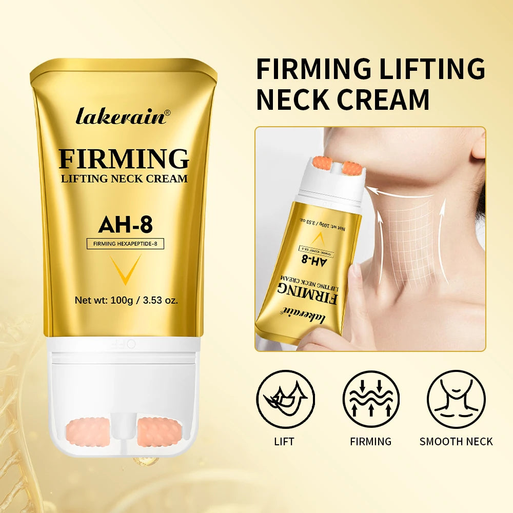 Firming Neck Cream with Massage Roller for Crepey Skin