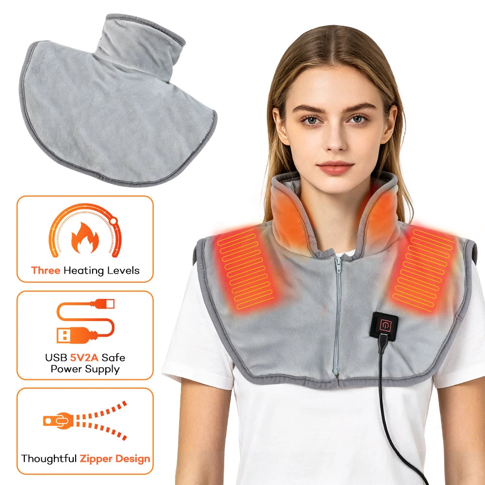 USB Heated Shoulder and Neck Shawl Wrap - 1