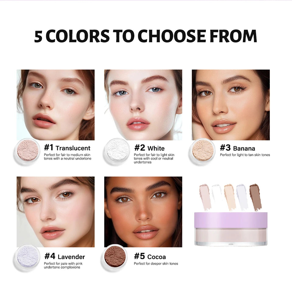 Oil-Absorbing Matte Setting Powder for Long-Lasting Makeup