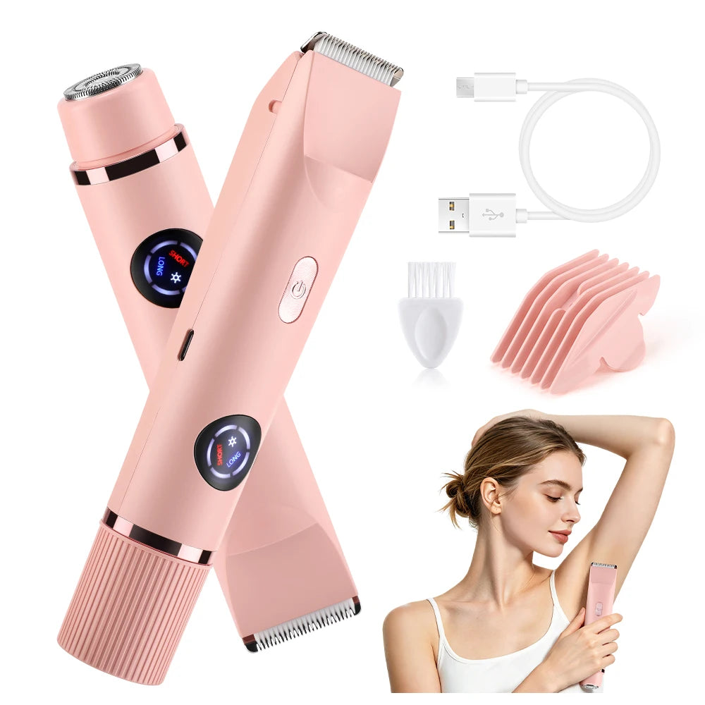 Waterproof Dual-Head Electric Body Shaver for Women - 1