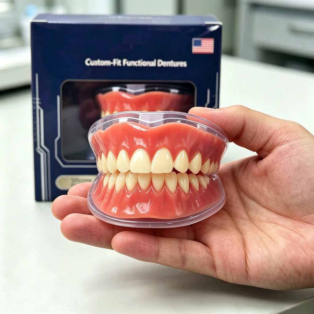 Full-Mouth Silicone Denture Set for Natural Smile