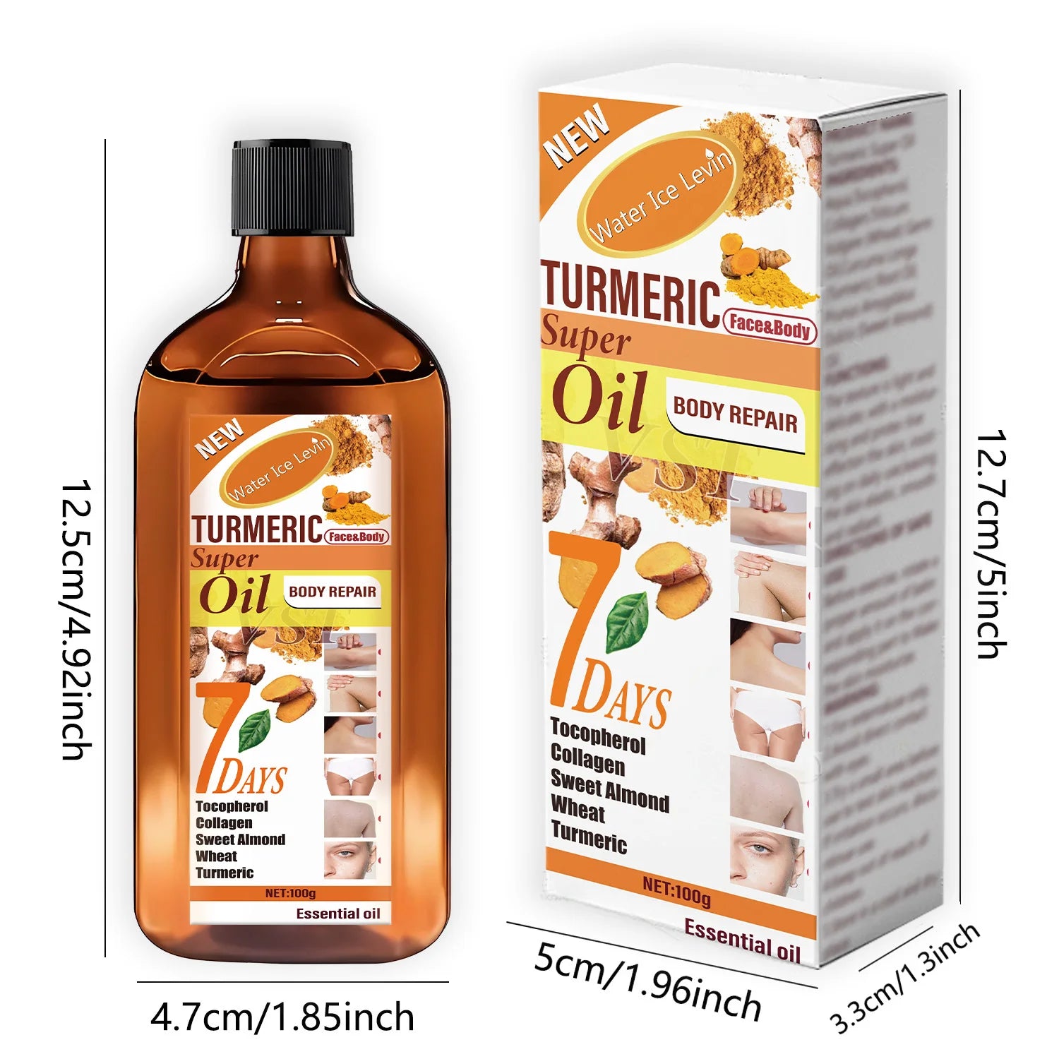 Turmeric Essential Oil Body Repair Skin Care Massage Oil 100g - 11