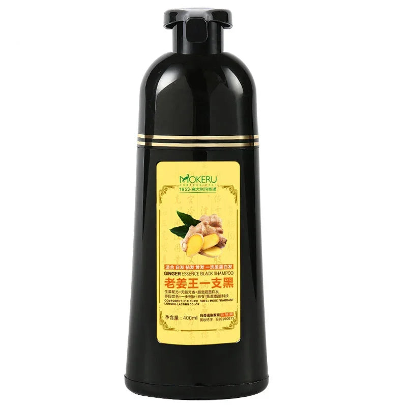 Natural Ginger Herbal Hair Dye Shampoo 500ml for Gray Hair Coverage - 2