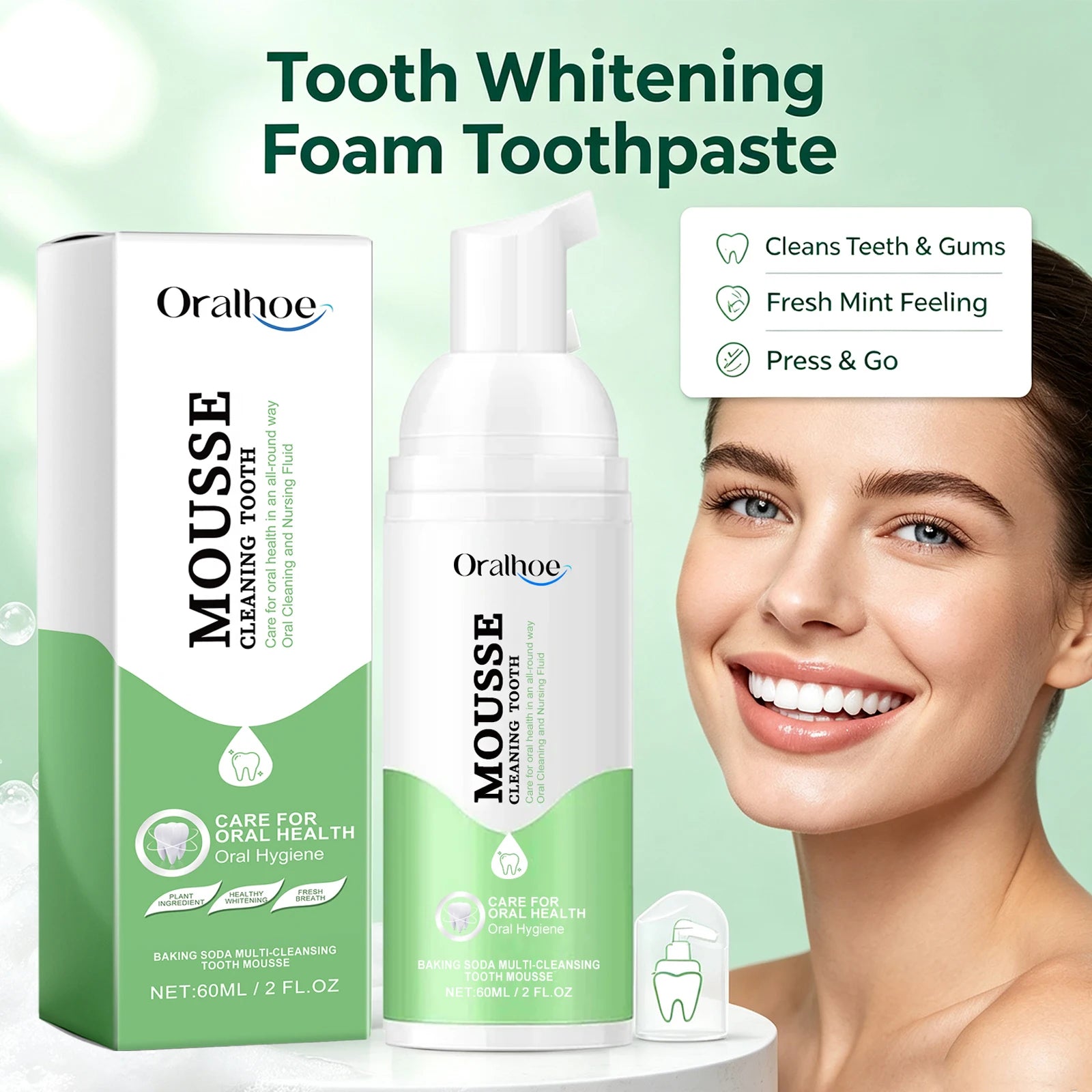 Whitening Foaming Toothpaste for Stain Removal and Fresh Breath - 5