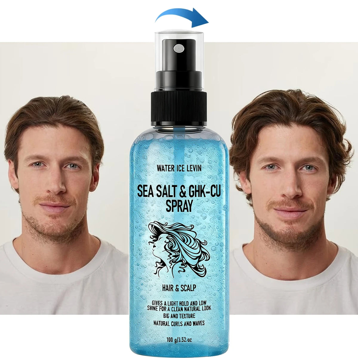 Sea Salt Hair Serum GHK-CU Spray for Curly Hair Volume and Texture