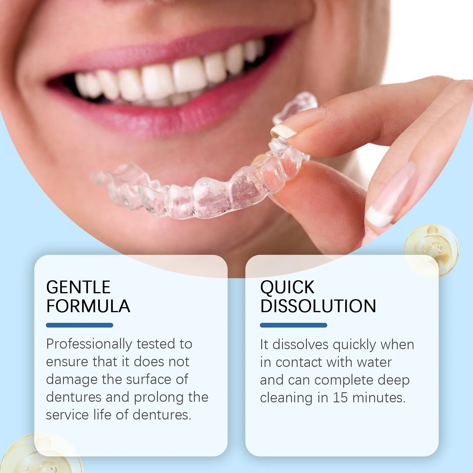 Effervescent Denture Cleaning Tablets for Freshness and Stain Removal - 8