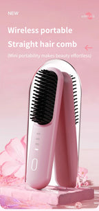 Cordless Ionic Hair Straightening Brush for Fast Styling