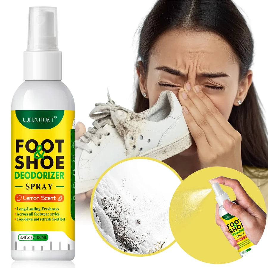 Foot and Shoe Deodorizer Spray 100ml Lemon Scent Odor Remover - 1