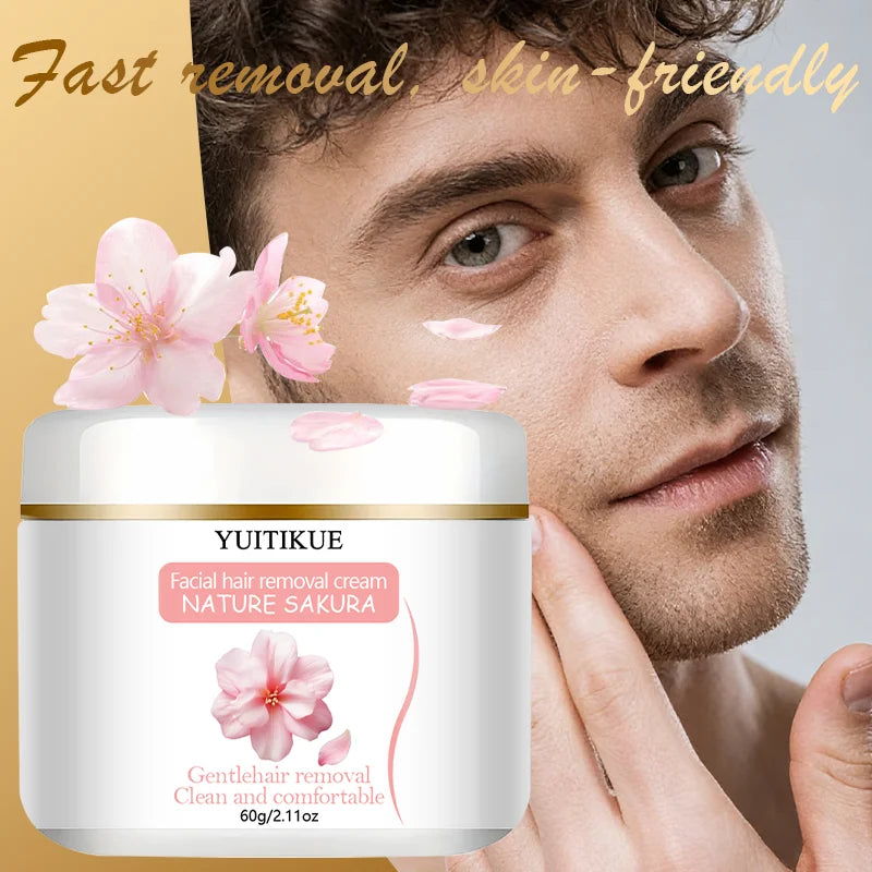 Yuitikue Sakura Facial Hair Removal Cream Gentle Face Hair Remover 60g