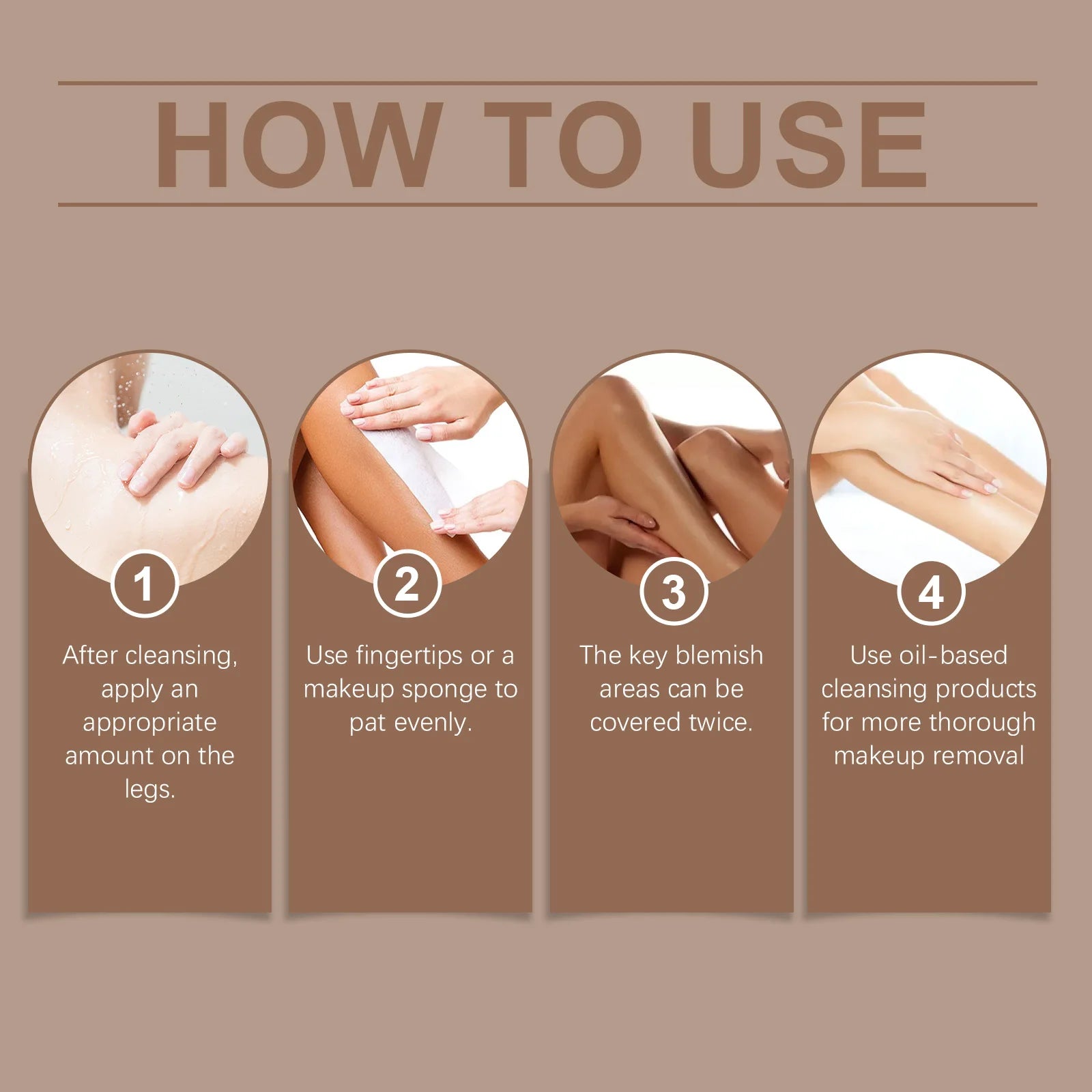Waterproof Leg Foundation and Self Tanning Concealer Cream - 13