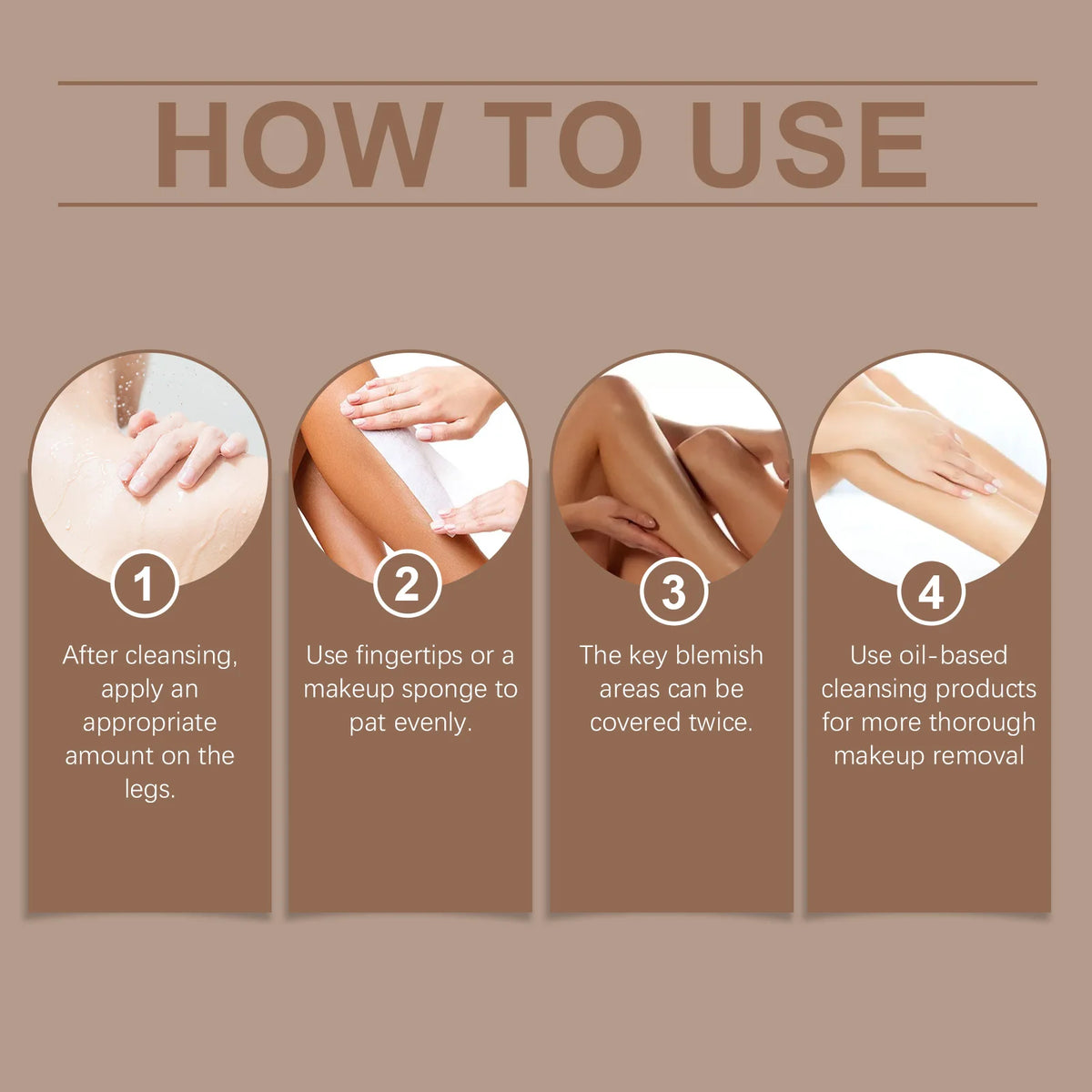 Waterproof Leg Foundation and Self Tanning Concealer Cream