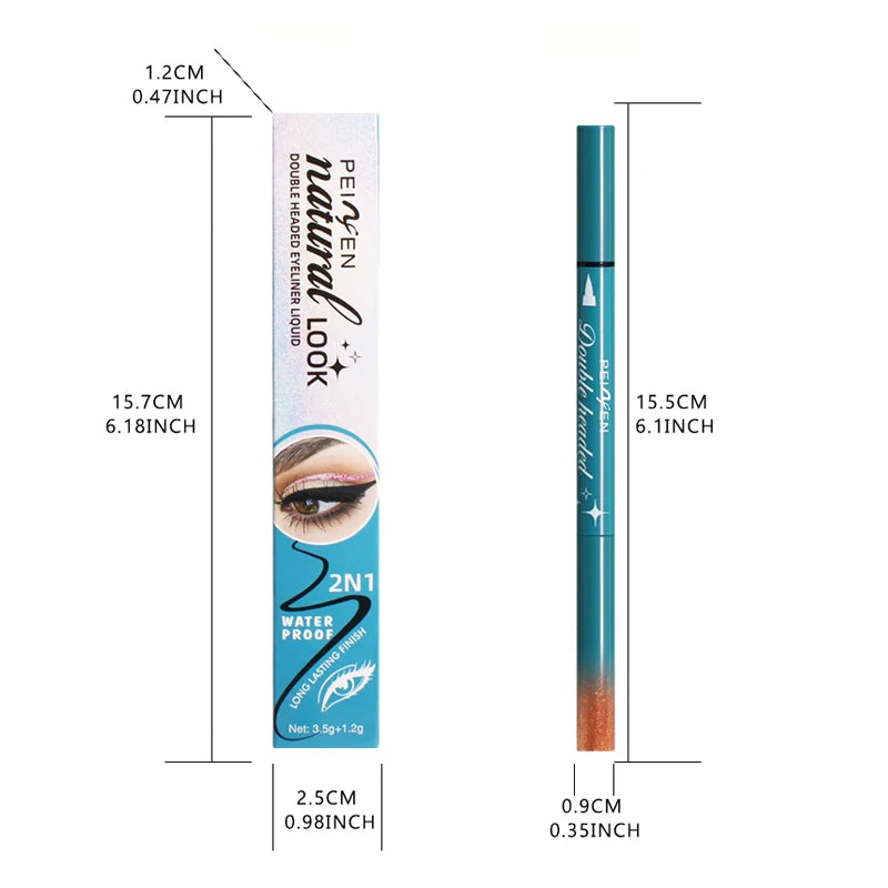 Peifen Double Head Liquid Eyeliner and Glitter Eyeshadow Pen - 4