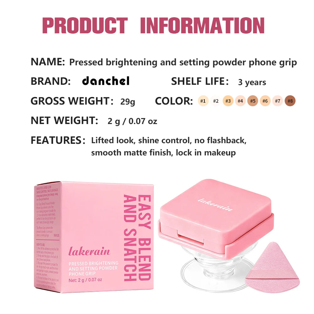 Matte Finish Oil-Control Pressed Powder with Mirror