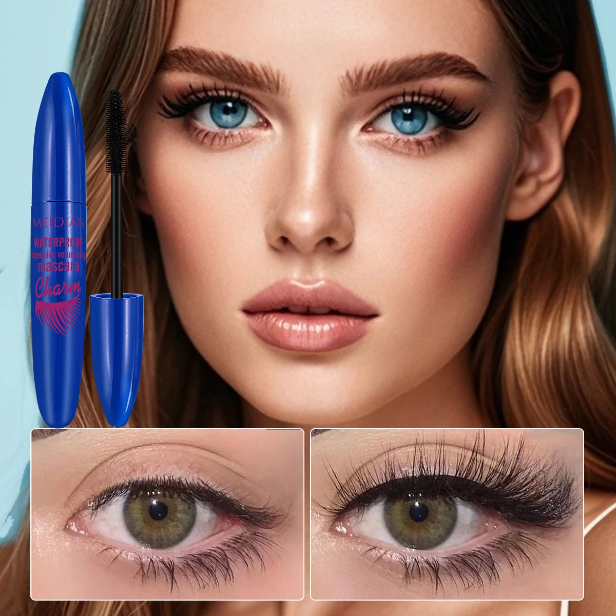 Meidian Waterproof Mascara Long Lasting Volumizing Eye Makeup - 1
