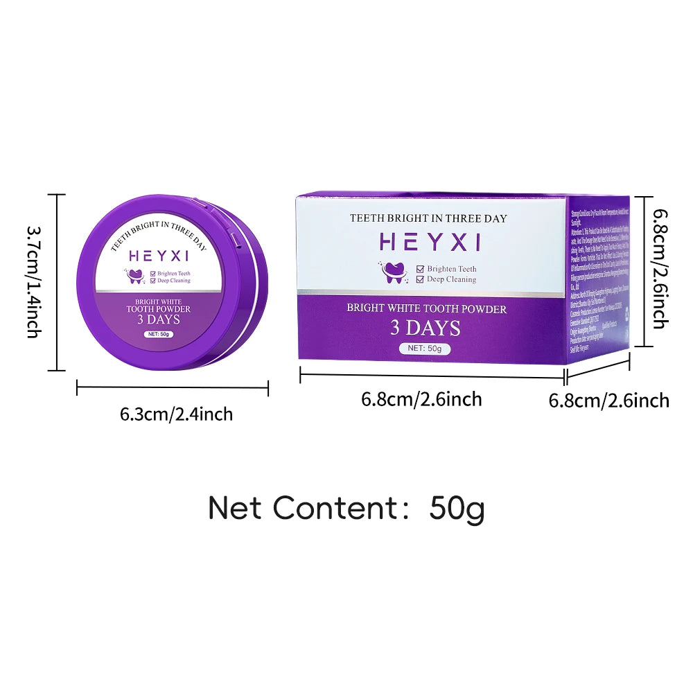 Heyxi Purple Tooth Powder Teeth Whitening and Deep Cleansing Formula - 4
