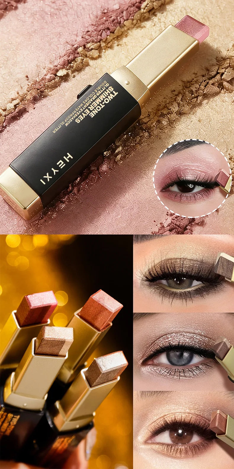Dual Tone Eyeshadow Stick Gradient Shimmer Makeup Pen - 9