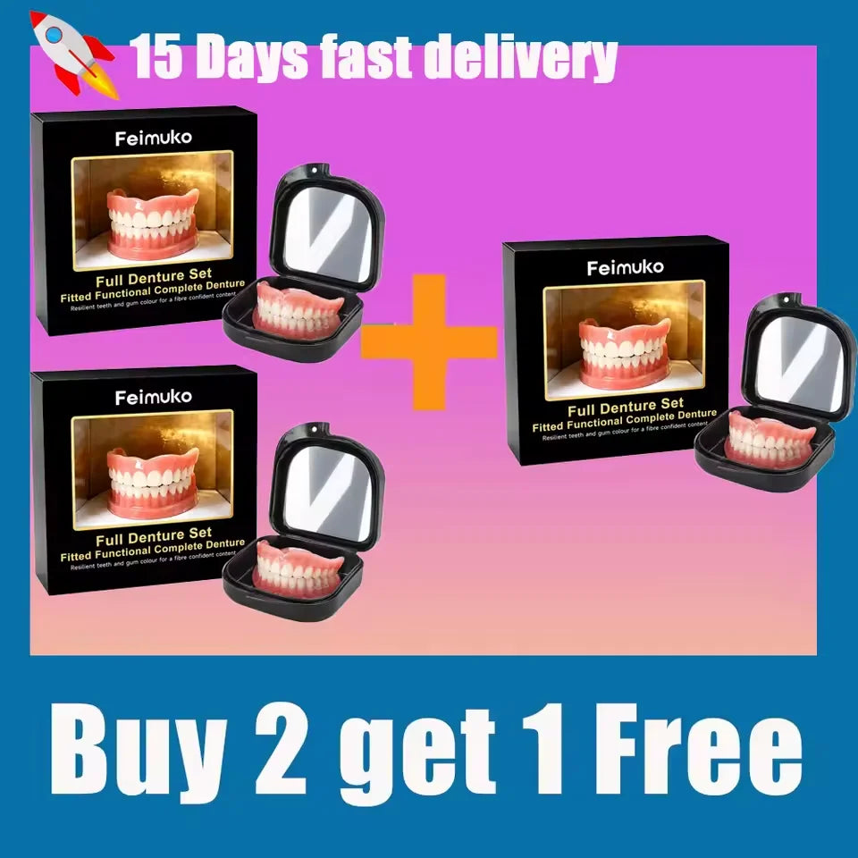 Custom Silicone Upper and Lower Denture Set - 15