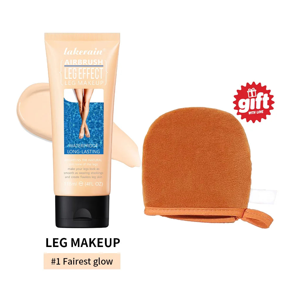 Waterproof Body Foundation and Leg Concealer with Applicator Glove