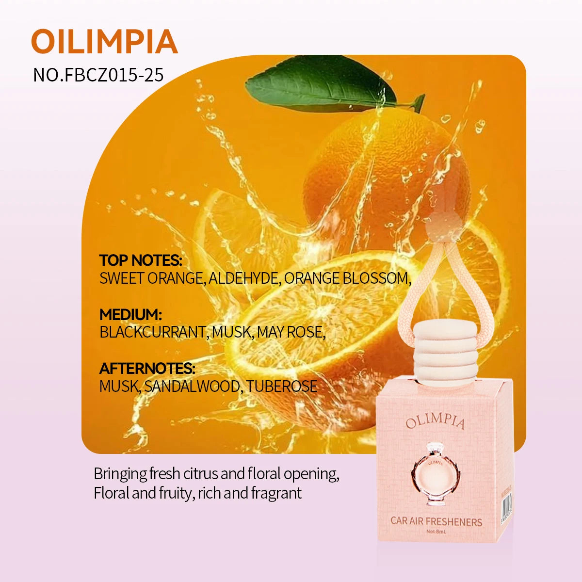 Car Air Freshener Hanging Perfume Diffuser Natural Flower Fragrance - 25