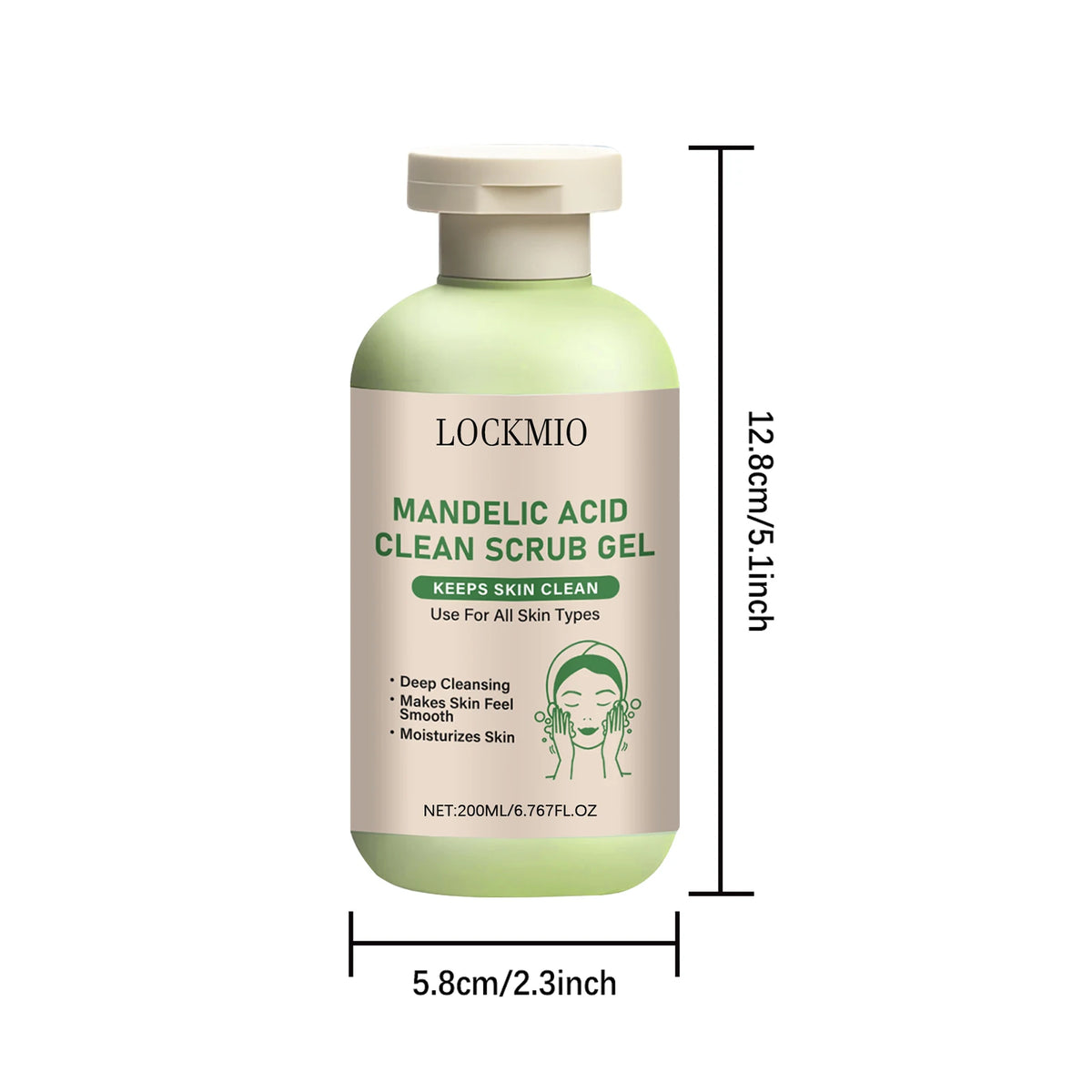 Lockmio Mandelic Acid Facial Exfoliating Scrub Gel Deep Pore Cleanser
