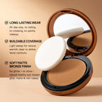 Matte Bronze Pressed Powder for Natural Sun-Kissed Look