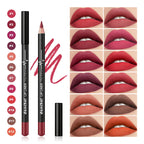 Professional 12-Piece Waterproof Lip Liner Pencil Set