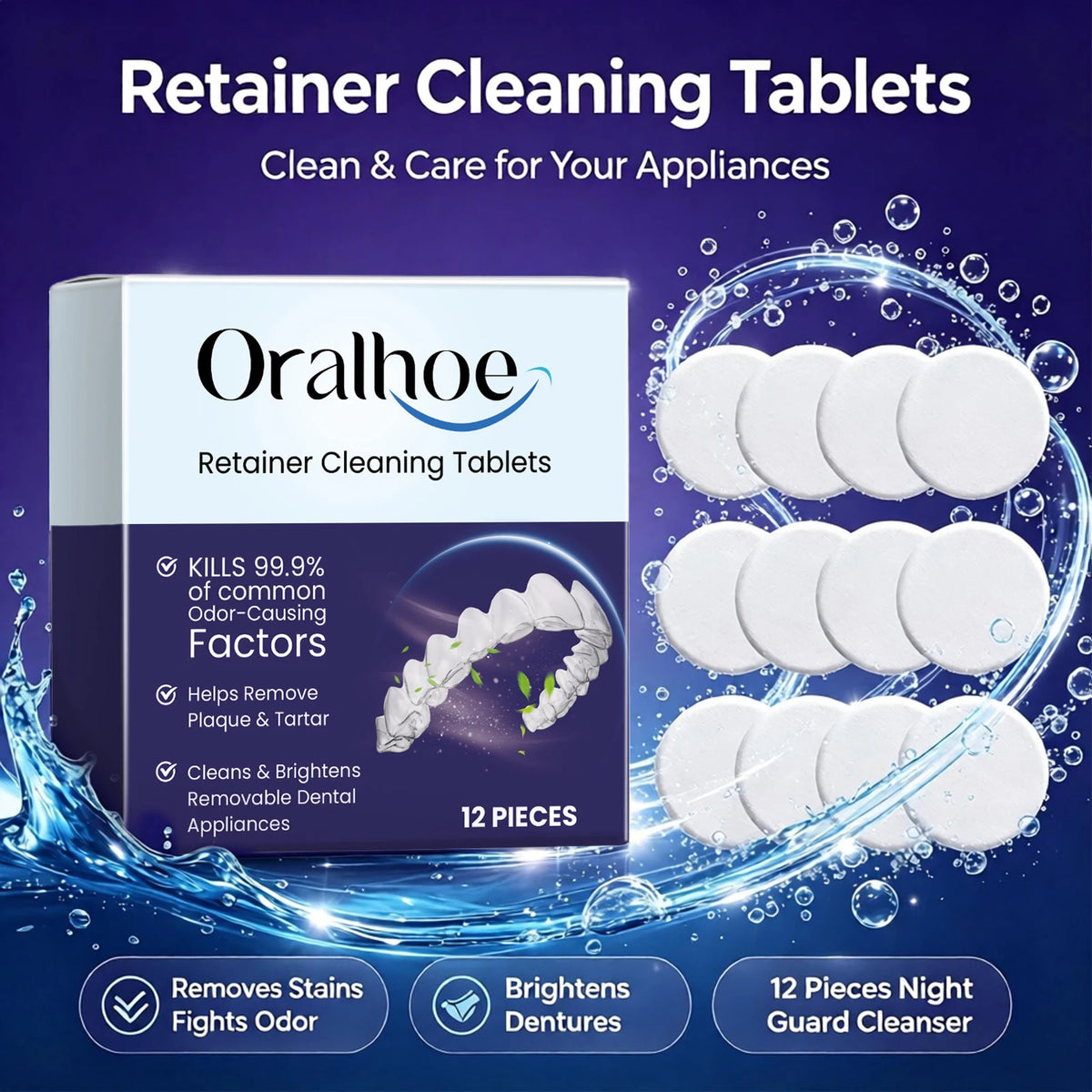 Effervescent Denture and Retainer Cleaning Tablets