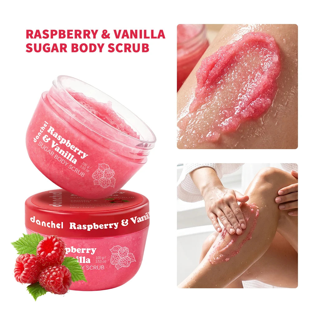 Raspberry Vanilla Sugar Body Scrub for Exfoliation - 1