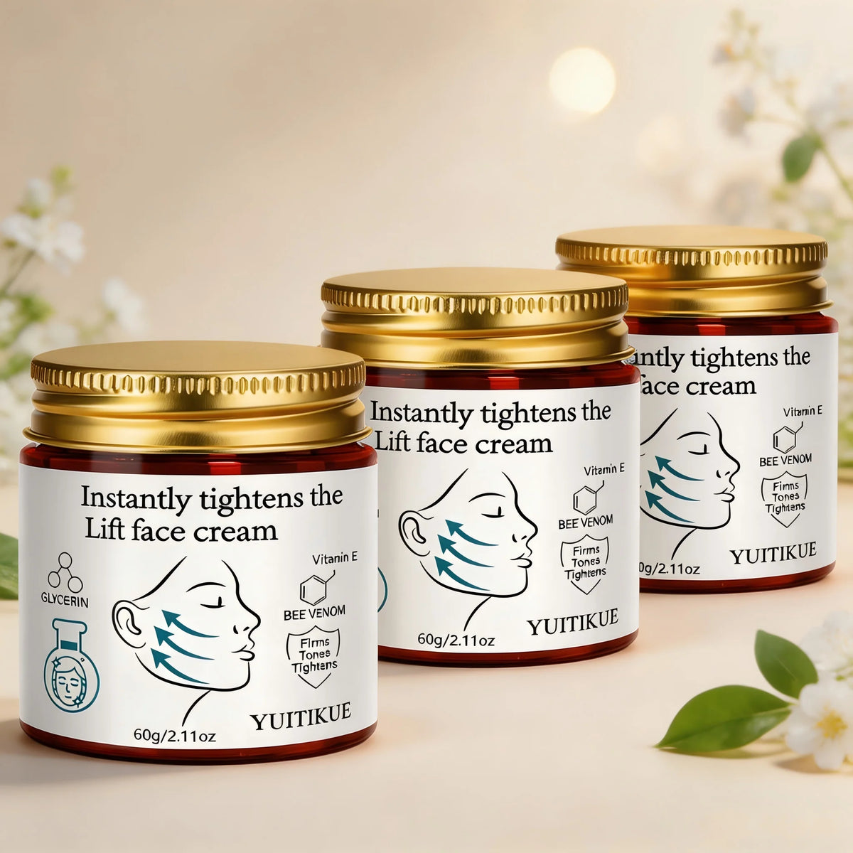 YUITIKUE Instant Face Lift Cream Bee Venom Firming and Tightening 60g