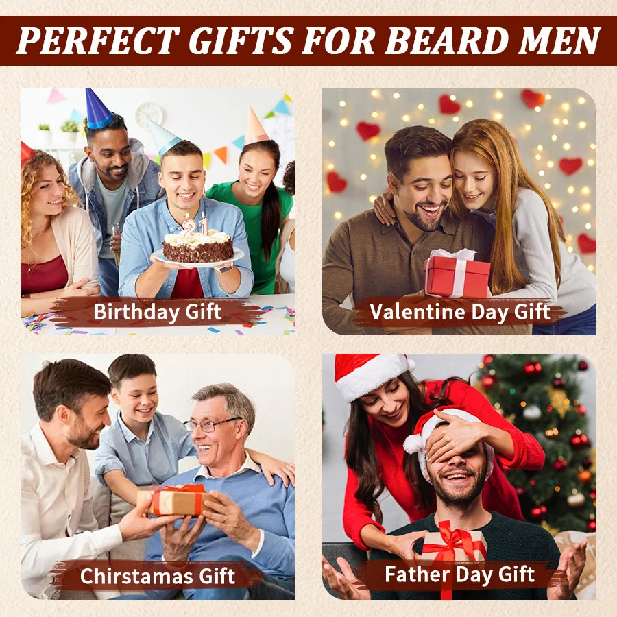 Beard Growth Care Kit with Shampoo Conditioning Oil and Grooming Tools