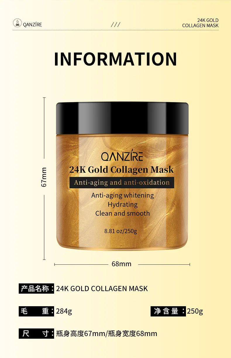24K Gold Collagen Face Mask Anti Aging Whitening Peel Off Gel