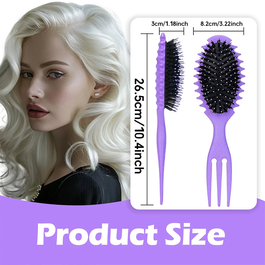 Multifunctional Curly Hair Styling Comb and Scalp Massage Brush - 6