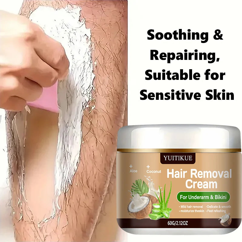 Underarm and Bikini Hair Removal Cream 60g Aloe and Coconut Infused