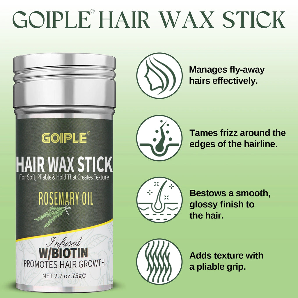 Goiple Biotin Rosemary Hair Wax Stick and Styling Brush Set