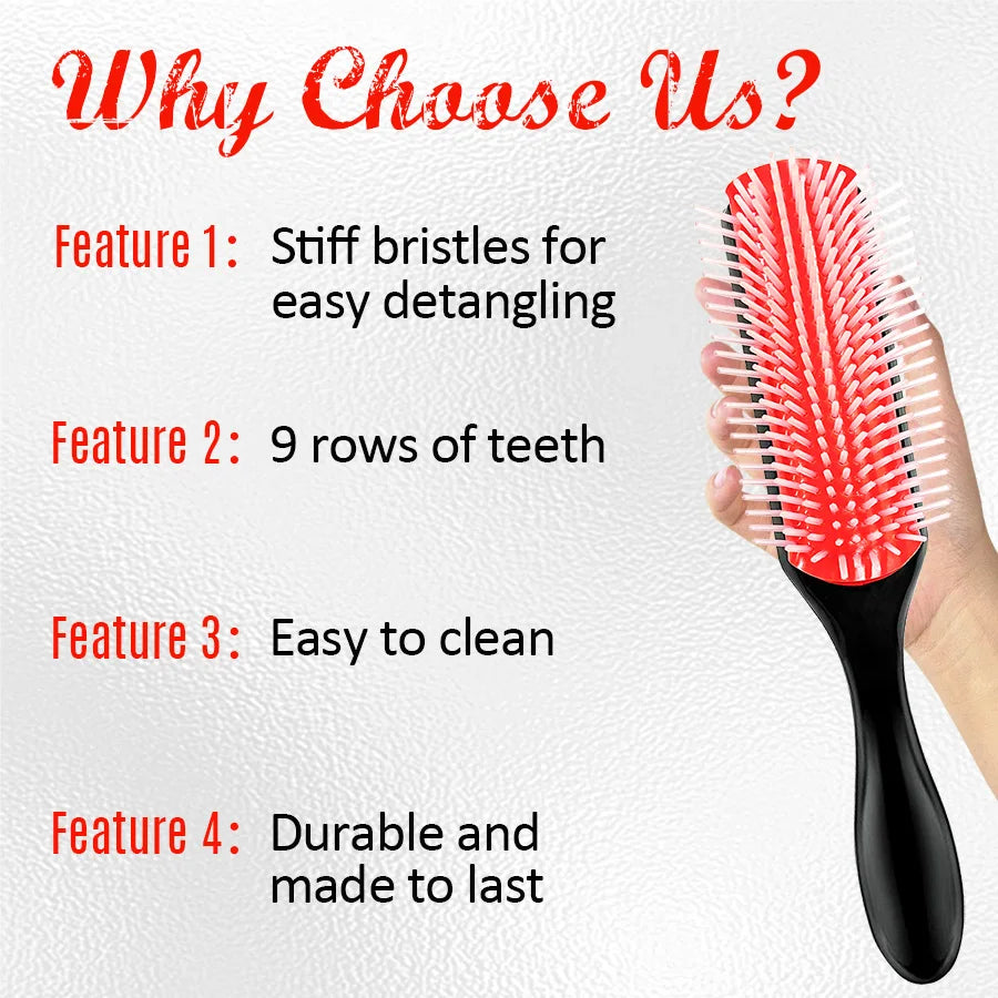5 Piece Hair Detangling Comb and Styling Brush Set for Curly Hair - 11