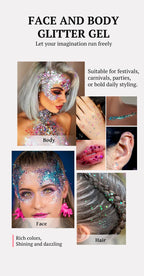 Molianji Glitter Gel Face and Body Shimmer Makeup for Parties
