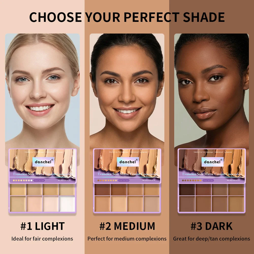 8-Shade Cream Concealer Palette for Face Contouring and Highlighting - 9
