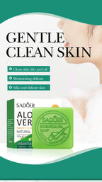 Sadoer Aloe Vera Essential Oil Soap Moisturizing Hand and Body Cleanser