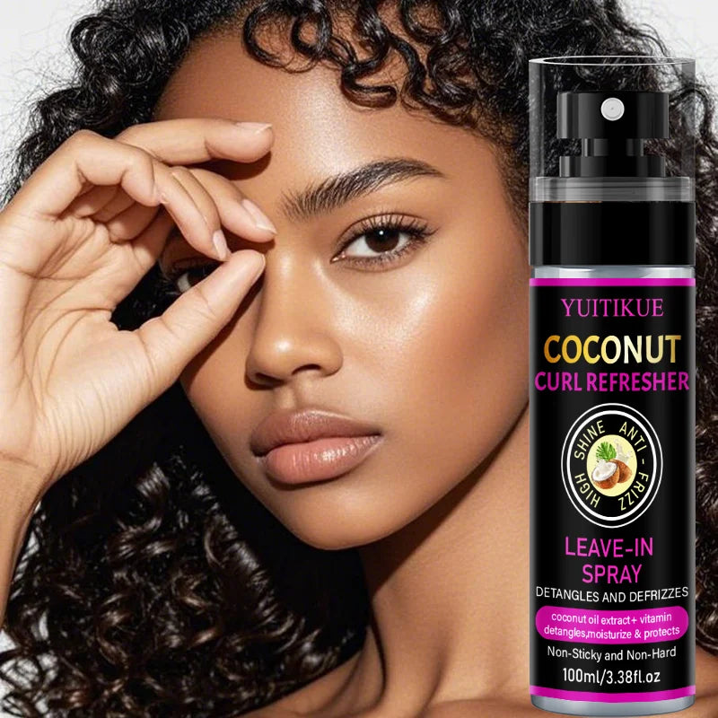 YUITIKUE Coconut Curl Refresher Spray Anti Frizz Detangling Hair Mist - 8