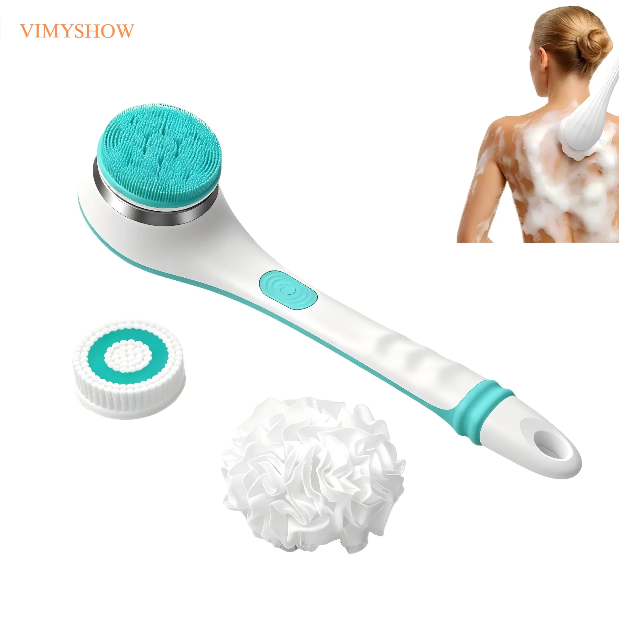 Electric Long Handle Body Brush for Exfoliating and Bathing - 1