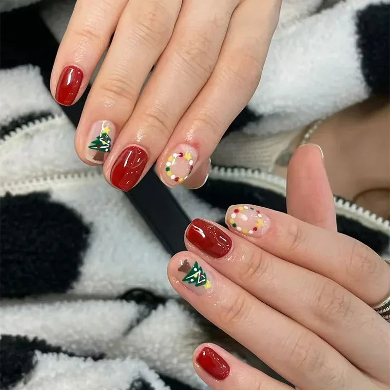 Christmas Semi-Cured Gel Nail Wraps with Winter Snowflake Designs - 2