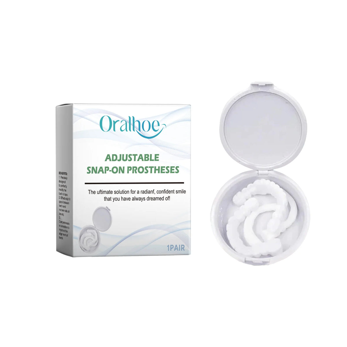Adjustable Snap-On Smile Veneers for Teeth Gaps and Stains