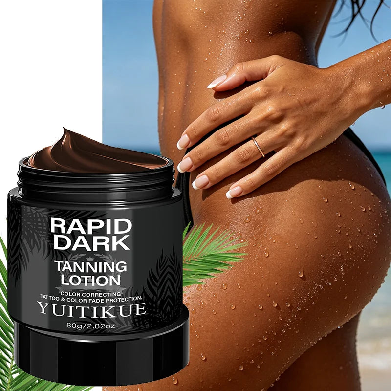 YUITIKUE Rapid Dark Tanning Lotion Bronzer and Tattoo Color Protector - 2